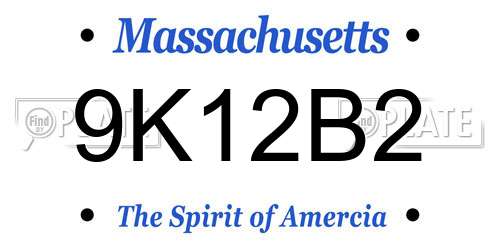 9K12B2 Massachusetts License Plate