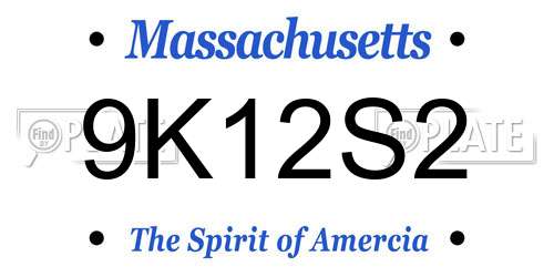 9K12S2 Massachusetts License Plate