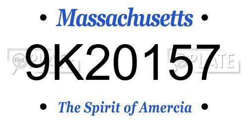 9K20157 Massachusetts License Plate