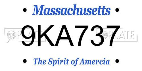 9KA737 Massachusetts License Plate