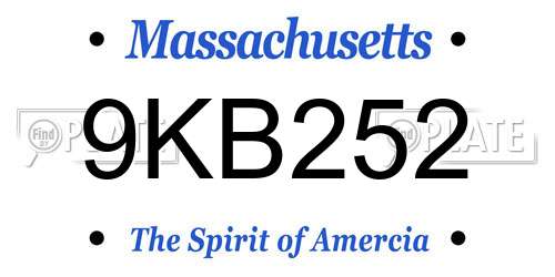 9KB252 Massachusetts License Plate