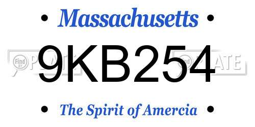 9KB254 Massachusetts License Plate