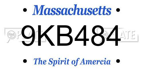 9KB484 Massachusetts License Plate