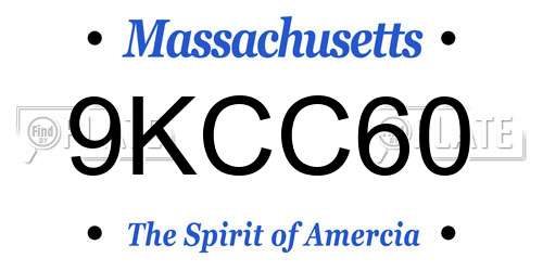 9KCC60 Massachusetts License Plate