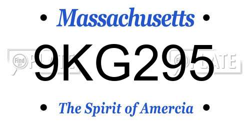 9KG295 Massachusetts License Plate