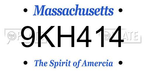 9KH414 Massachusetts License Plate