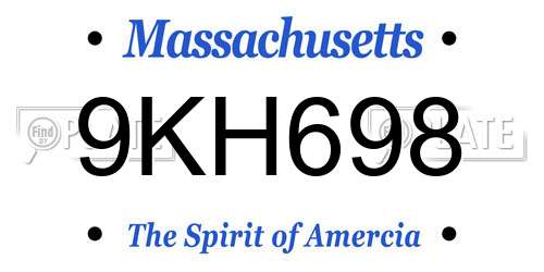 9KH698 Massachusetts License Plate