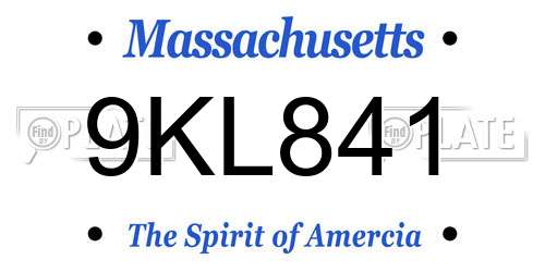 9KL841 Massachusetts License Plate