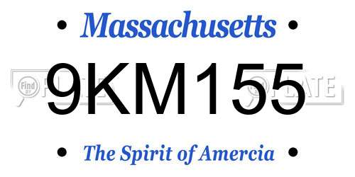 9KM155 Massachusetts License Plate