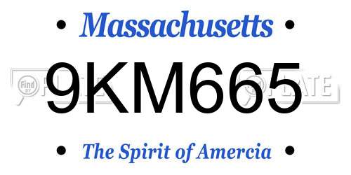 9KM665 Massachusetts License Plate