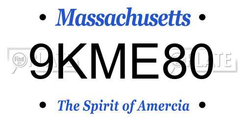 9KME80 Massachusetts License Plate