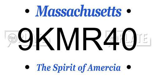9KMR40 Massachusetts License Plate