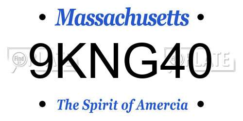 9KNG40 Massachusetts License Plate