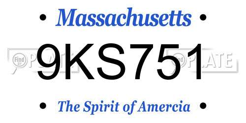 9KS751 Massachusetts License Plate