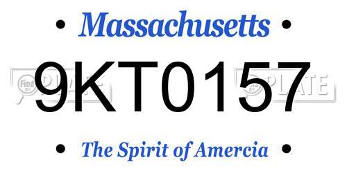 9KT0157 Massachusetts License Plate