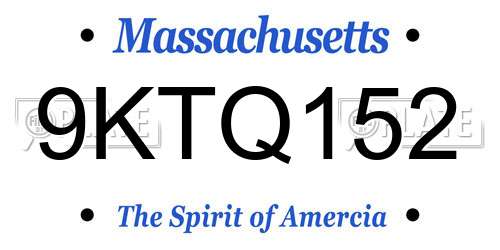 9KTQ152 Massachusetts License Plate