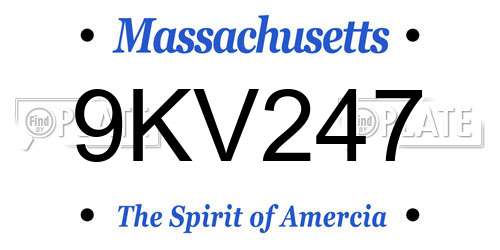 9KV247 Massachusetts License Plate
