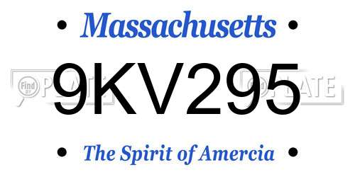 9KV295 Massachusetts License Plate