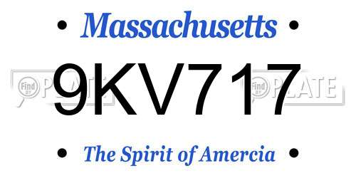 9KV717 Massachusetts License Plate
