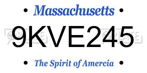 9KVE245 Massachusetts License Plate