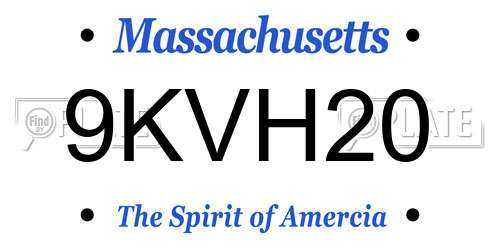 9KVH20 Massachusetts License Plate