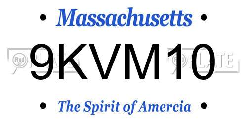 9KVM10 Massachusetts License Plate
