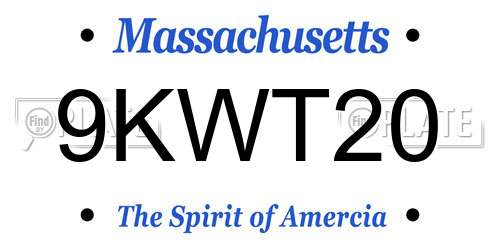 9KWT20 Massachusetts License Plate