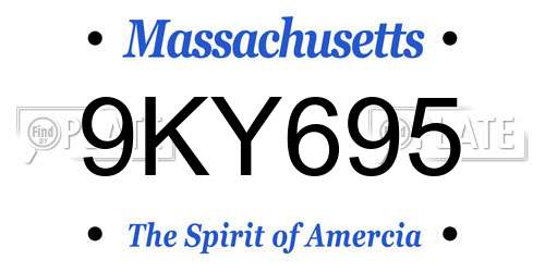 9KY695 Massachusetts License Plate