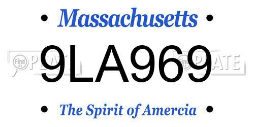 9LA969 Massachusetts License Plate