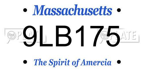 9LB175 Massachusetts License Plate