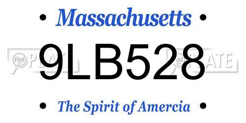 9LB528 Massachusetts License Plate