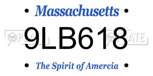 9LB618 Massachusetts License Plate