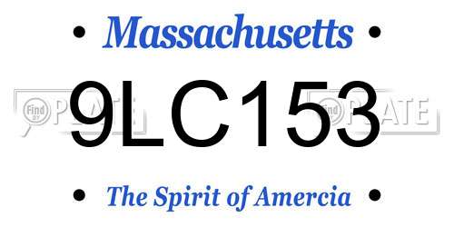 9LC153 Massachusetts License Plate