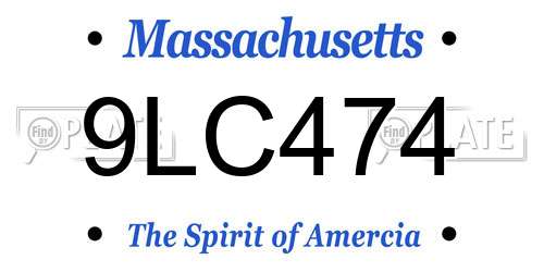 9LC474 Massachusetts License Plate