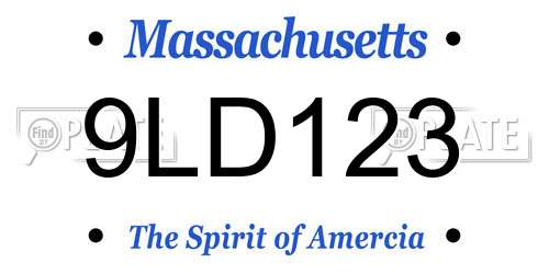 9LD123 Massachusetts License Plate