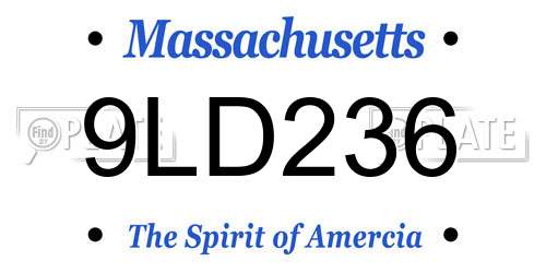 9LD236 Massachusetts License Plate