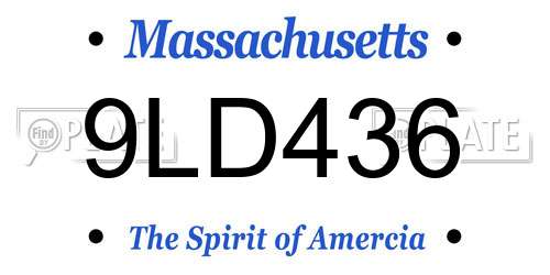 9LD436 Massachusetts License Plate