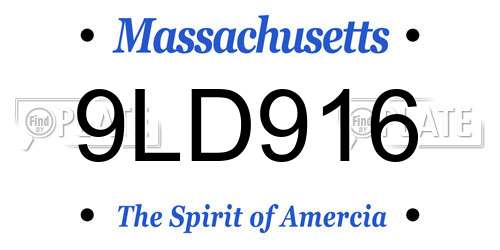 9LD916 Massachusetts License Plate