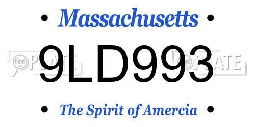 9LD993 Massachusetts License Plate