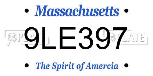 9LE397 Massachusetts License Plate