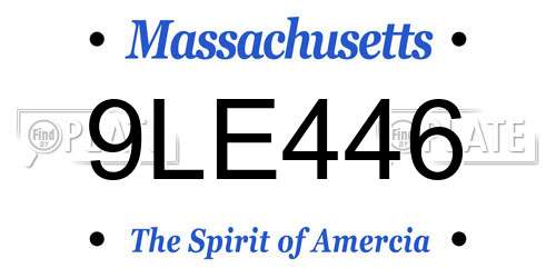 9LE446 Massachusetts License Plate