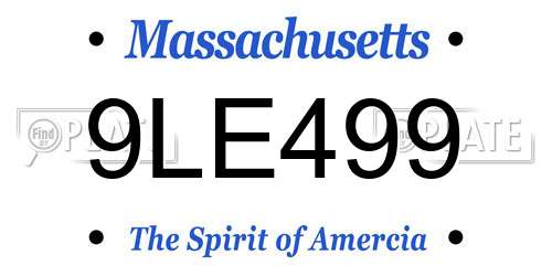 9LE499 Massachusetts License Plate