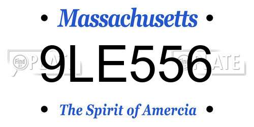 9LE556 Massachusetts License Plate