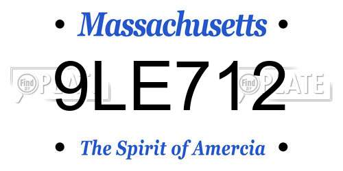 9LE712 Massachusetts License Plate
