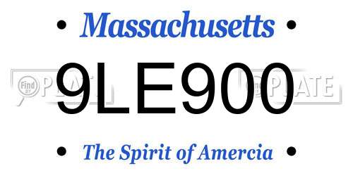 9LE900 Massachusetts License Plate