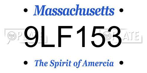 9LF153 Massachusetts License Plate