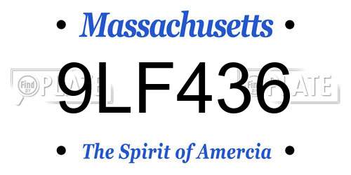 9LF436 Massachusetts License Plate