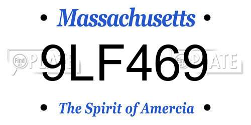 9LF469 Massachusetts License Plate