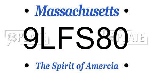 9LFS80 Massachusetts License Plate