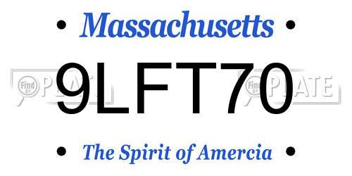 9LFT70 Massachusetts License Plate